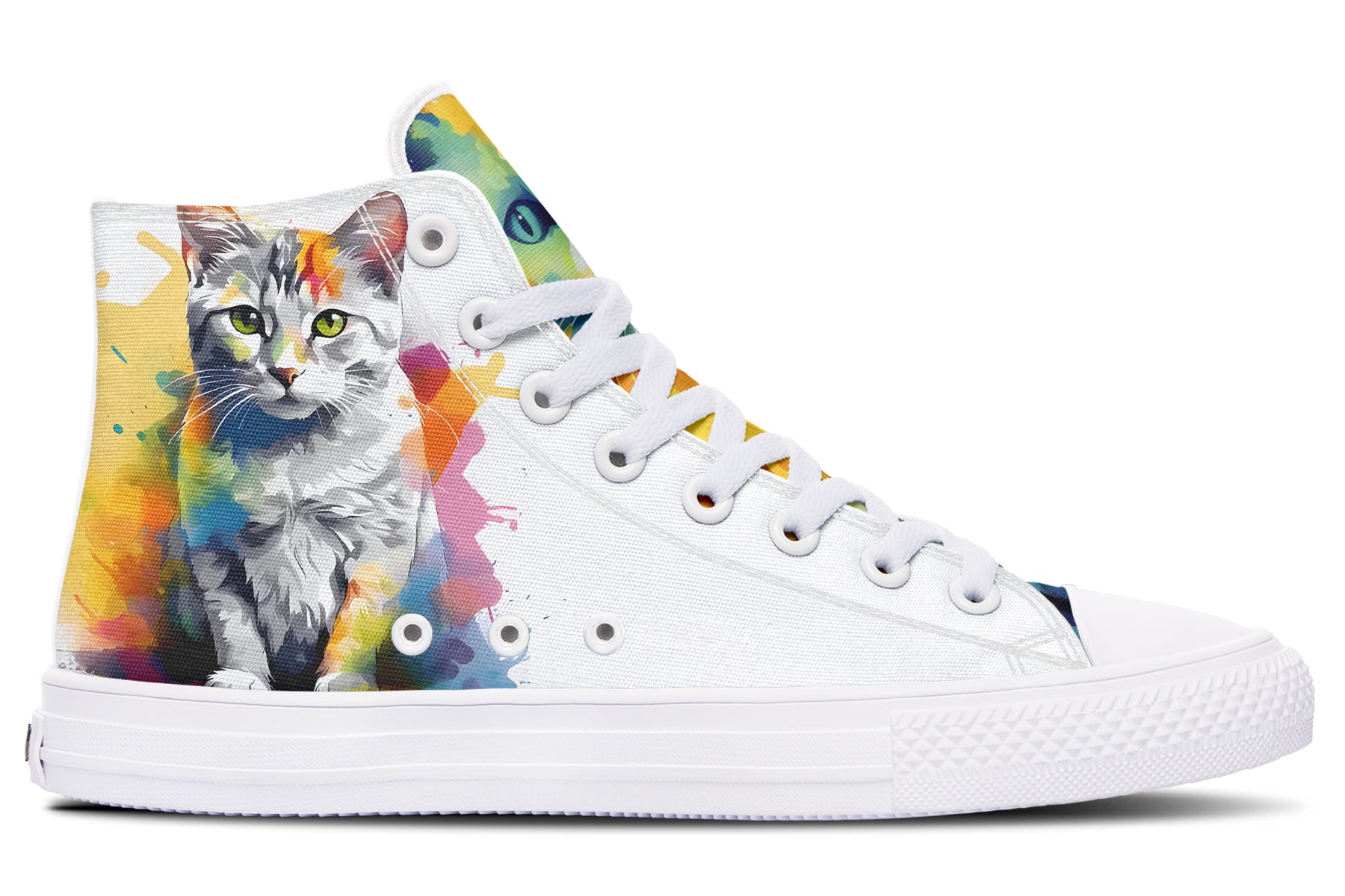 Kitty On My Foot High Tops - Offbeat Sweetie