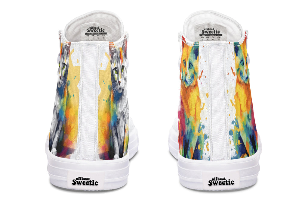 Kitty On My Foot High Tops - Offbeat Sweetie