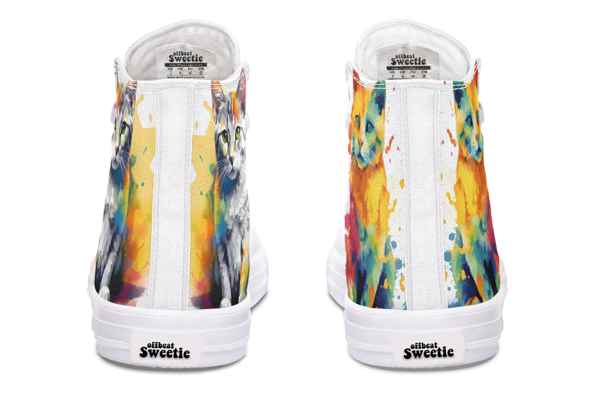 Kitty On My Foot High Tops - Offbeat Sweetie