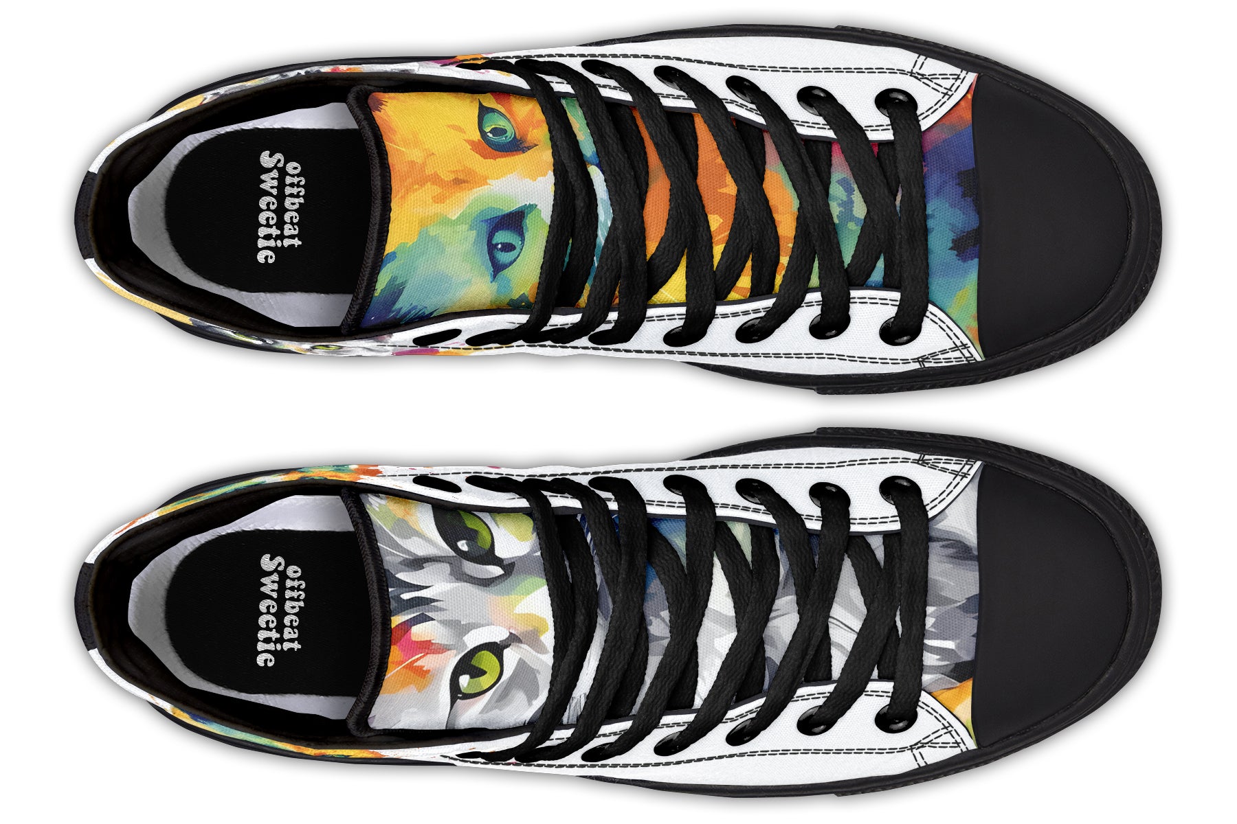 Kitty On My Foot High Tops - Offbeat Sweetie
