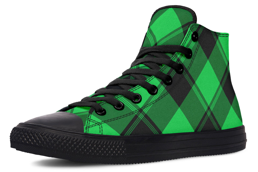 Lucky Green Plaid High Tops