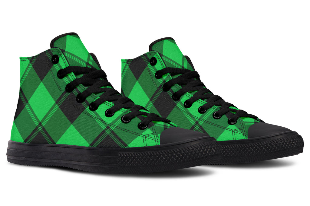 Lucky Green Plaid High Tops