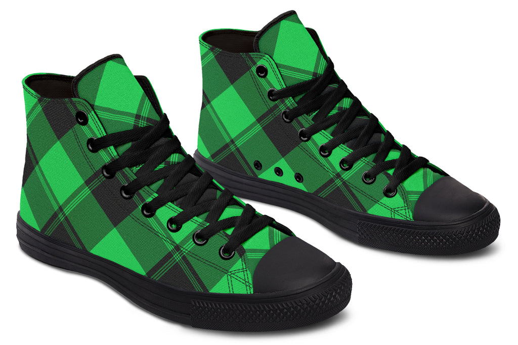 Lucky Green Plaid High Tops