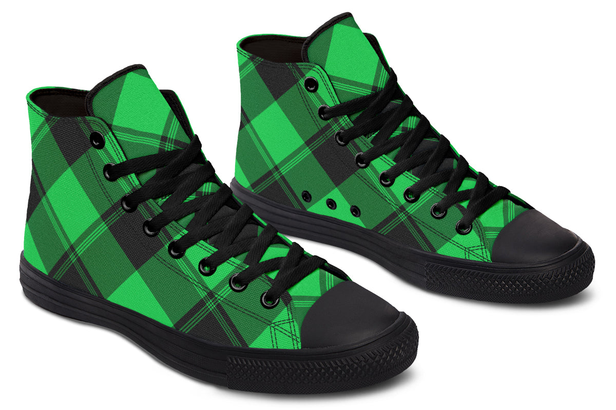 Lucky Green Plaid High Tops