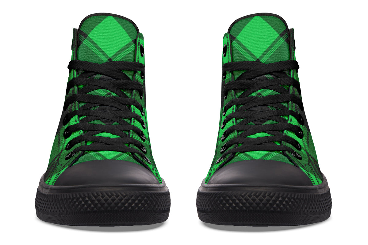 Lucky Green Plaid High Tops