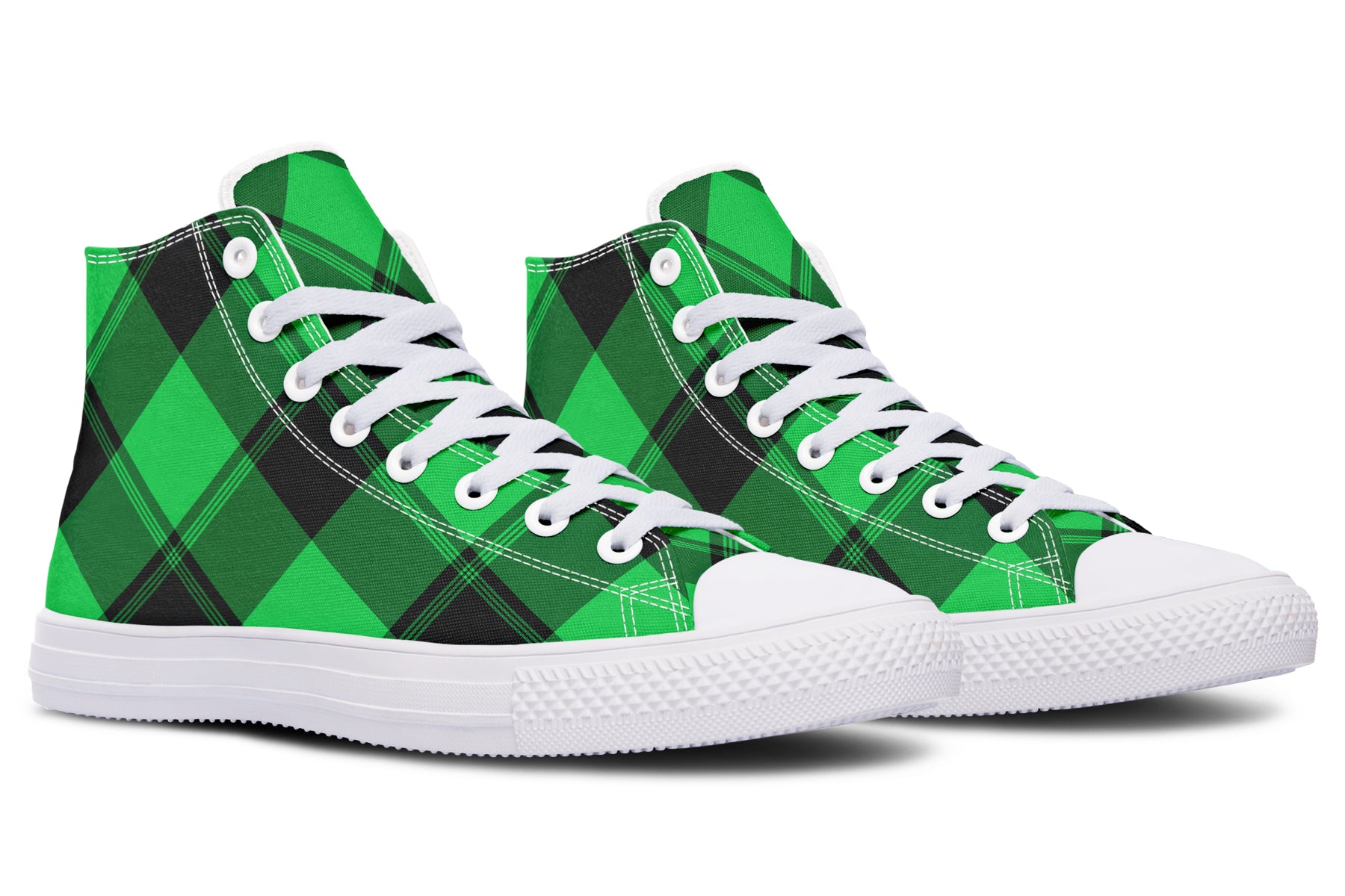 Lucky Green Plaid High Tops