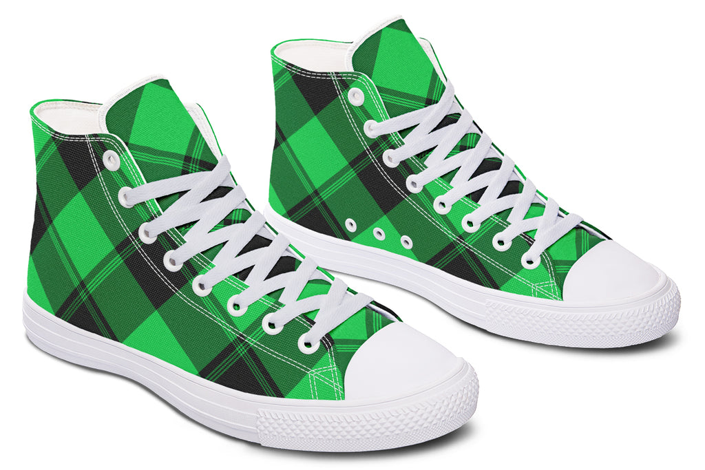 Lucky Green Plaid High Tops