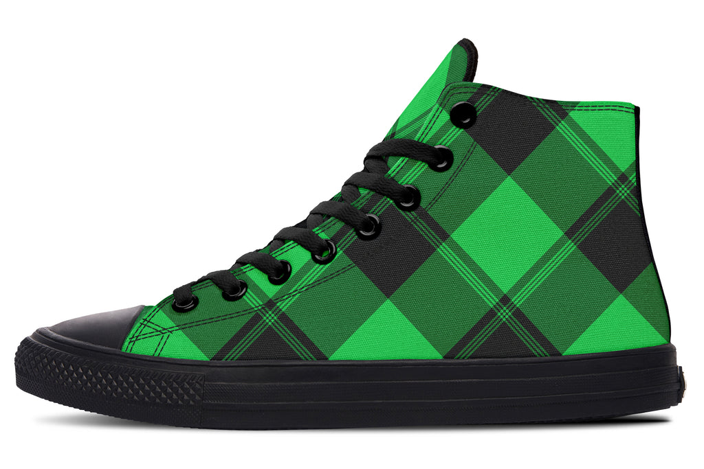 Lucky Green Plaid High Tops