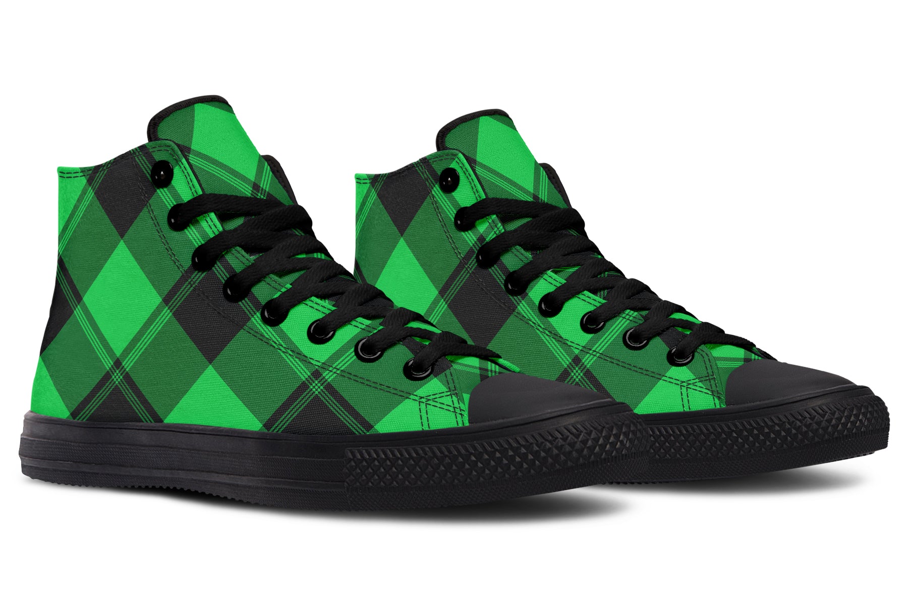 Lucky Green Plaid High Tops (Wide)