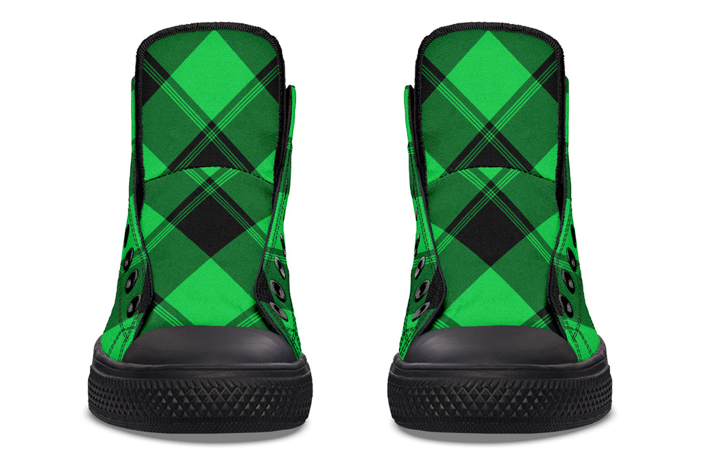 Lucky Green Plaid High Tops (Wide)