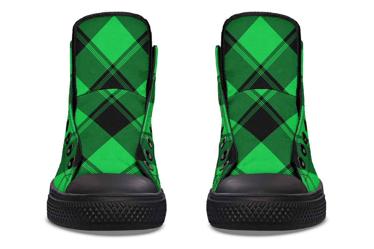 Lucky Green Plaid High Tops (Wide)