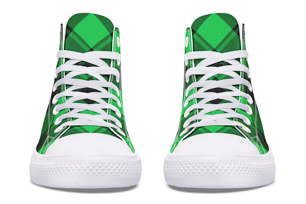 Lucky Green Plaid High Tops (Wide)
