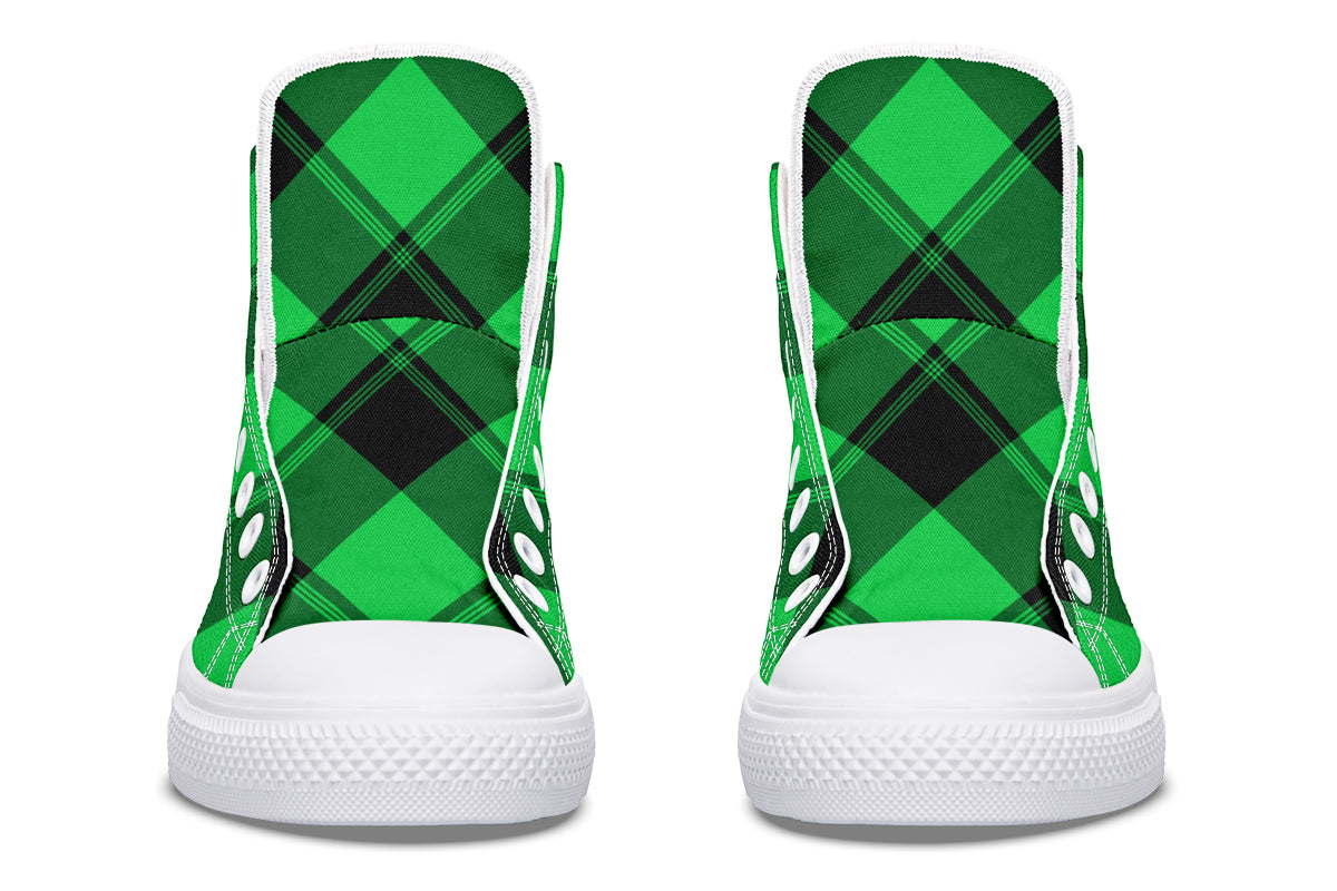 Lucky Green Plaid High Tops (Wide)