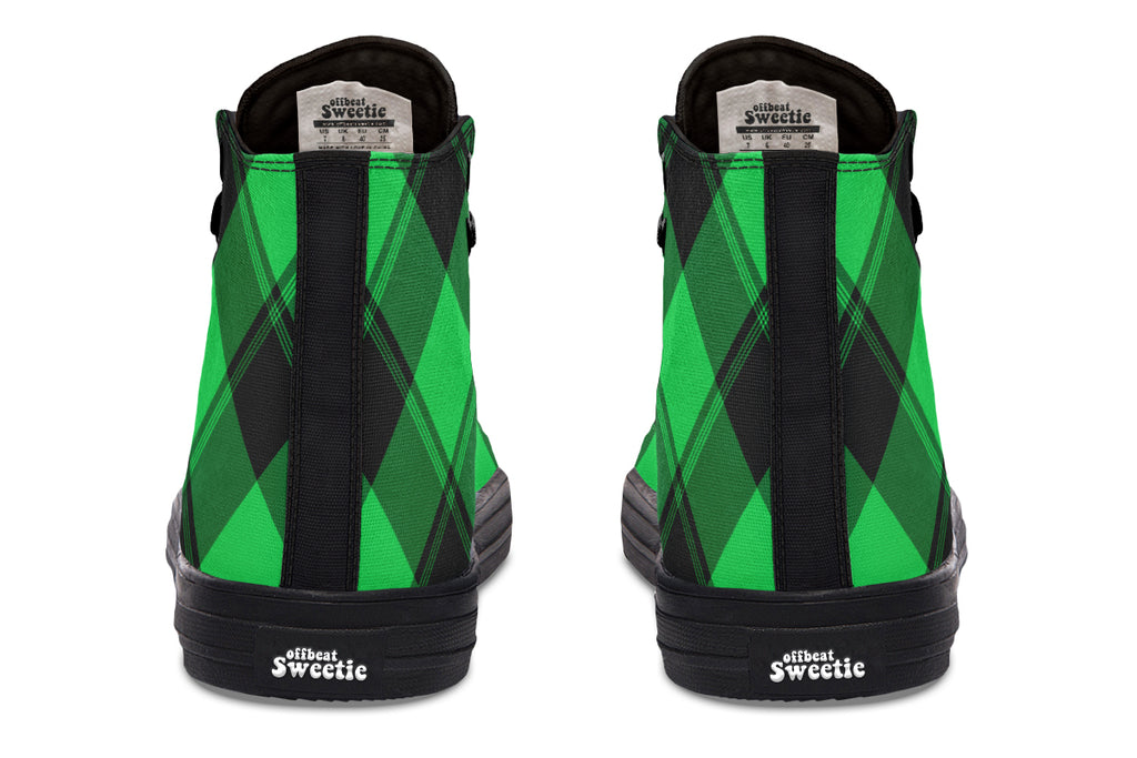 Lucky Green Plaid High Tops (Wide)
