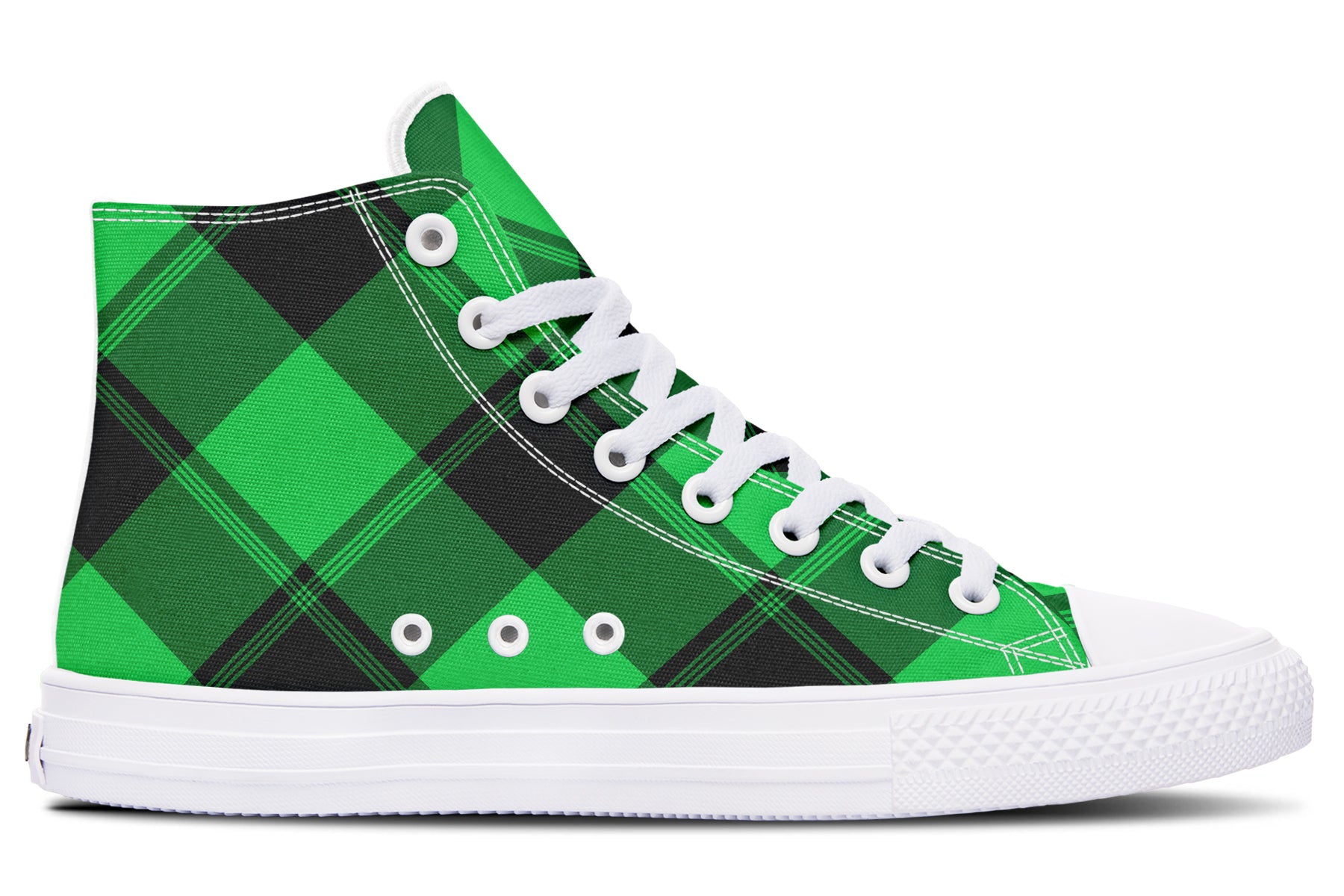 Lucky Green Plaid High Tops (Wide)