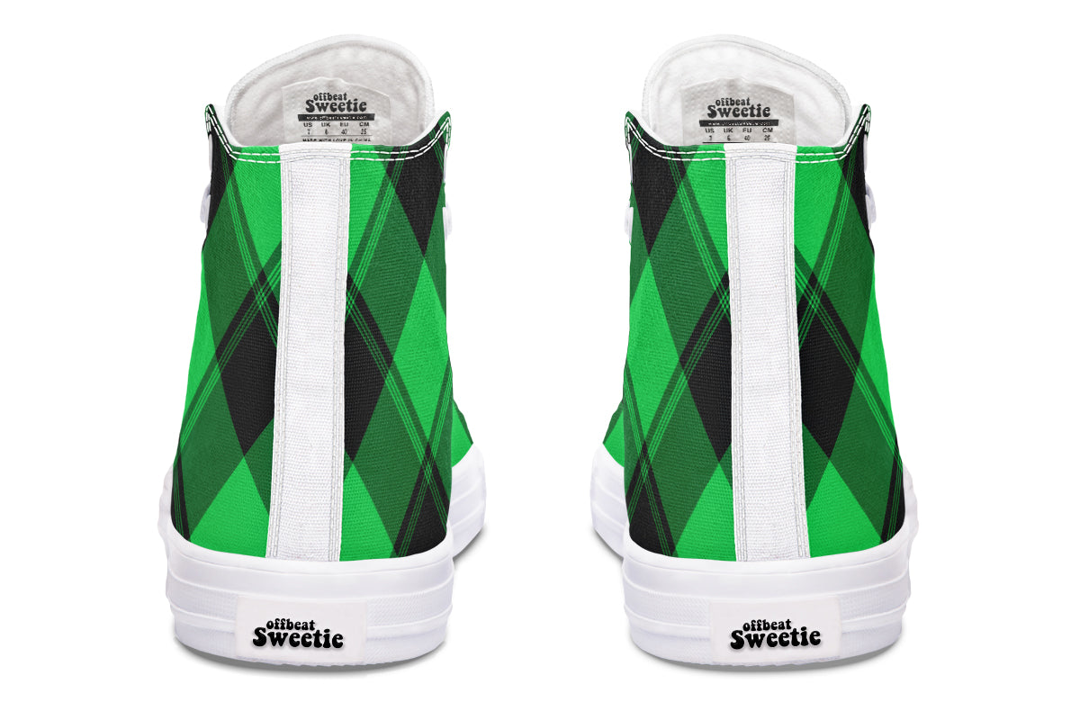 Lucky Green Plaid High Tops (Wide)