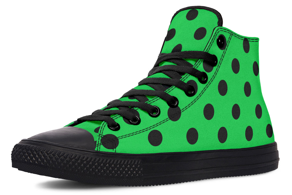 Lucky Green Polka Dot High Tops