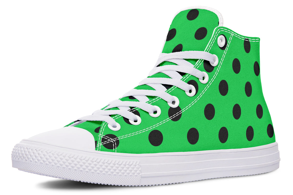 Lucky Green Polka Dot High Tops