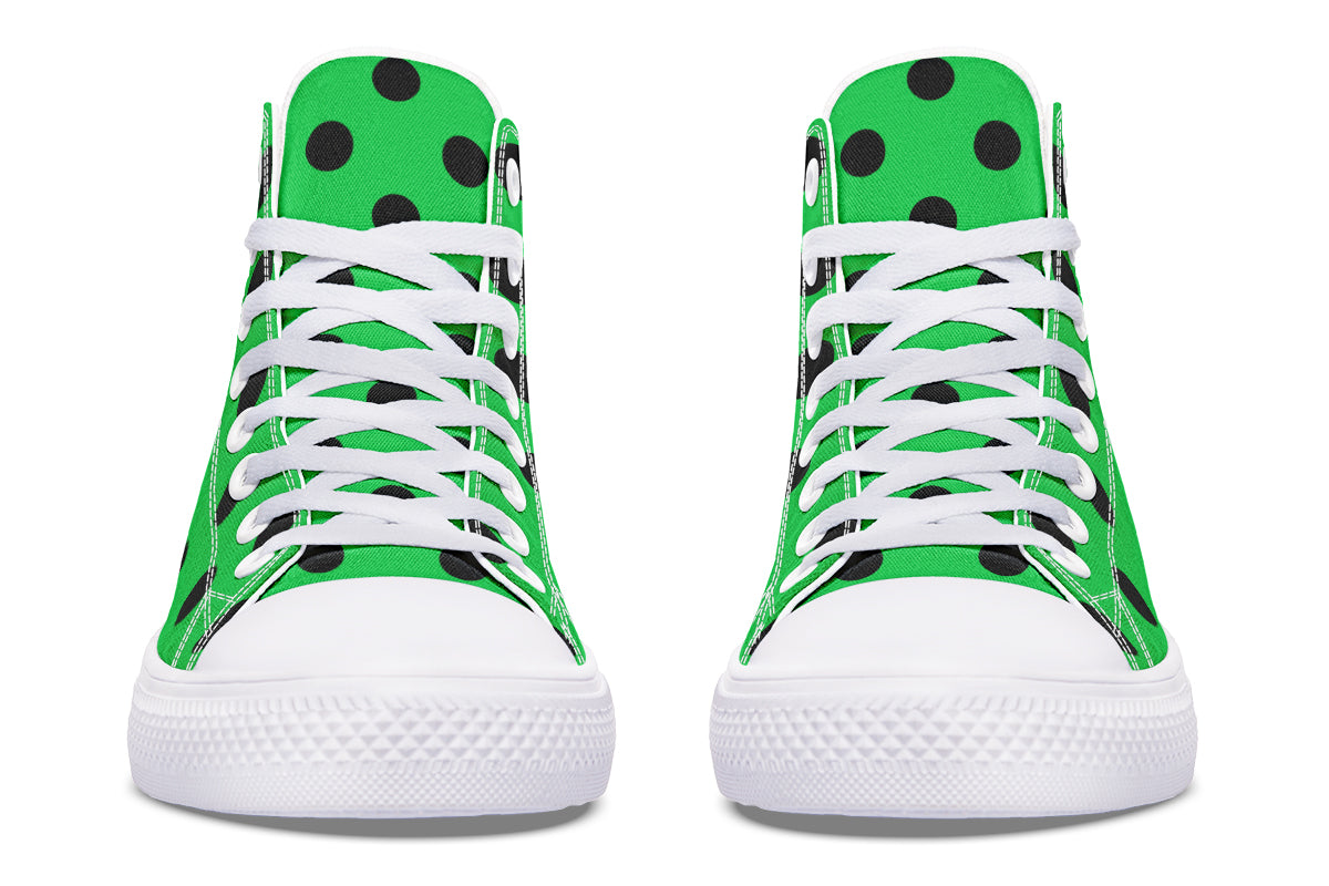 Lucky Green Polka Dot High Tops