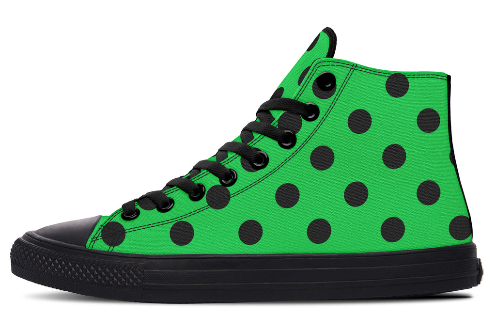 Lucky Green Polka Dot High Tops