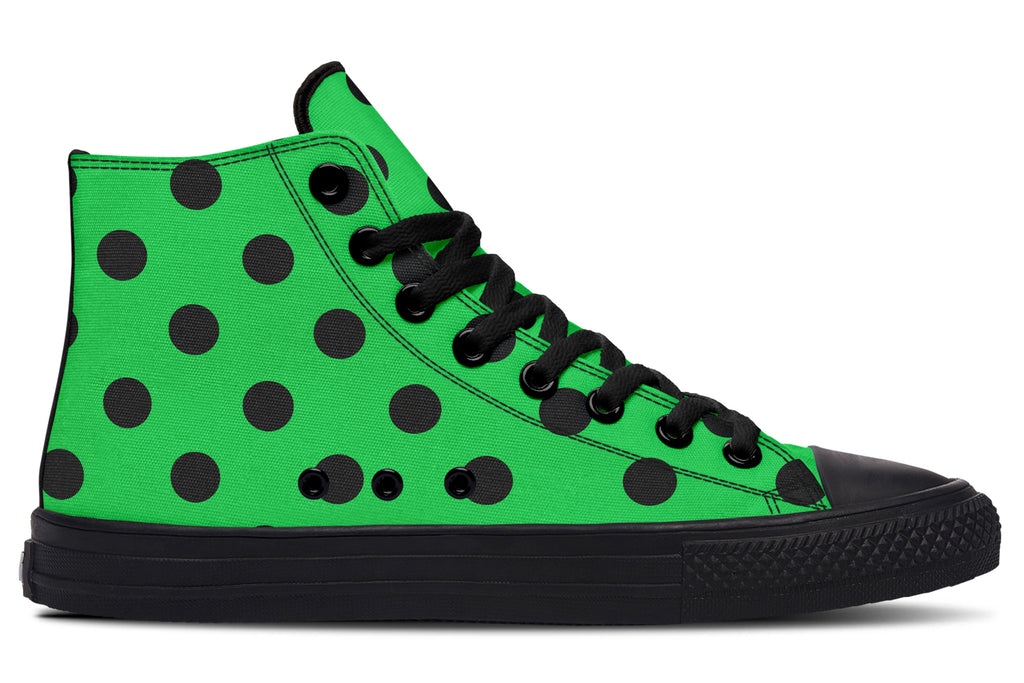 Lucky Green Polka Dot High Tops