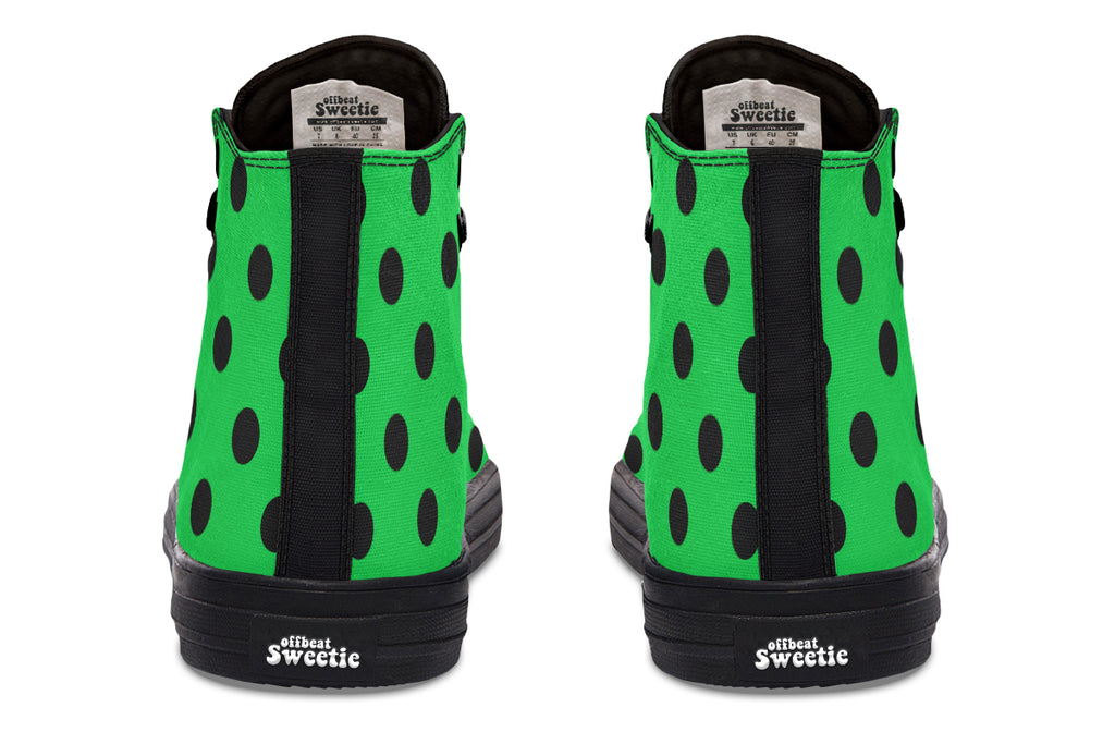 Lucky Green Polka Dot High Tops
