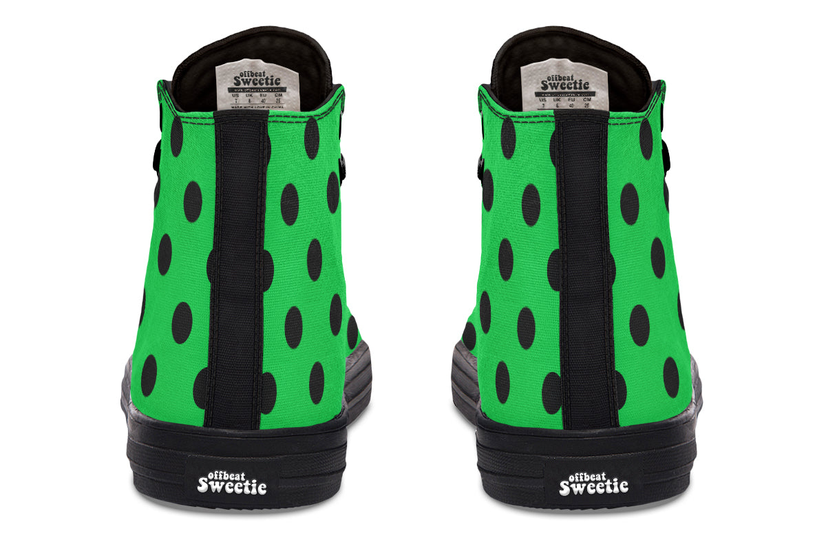 Lucky Green Polka Dot High Tops