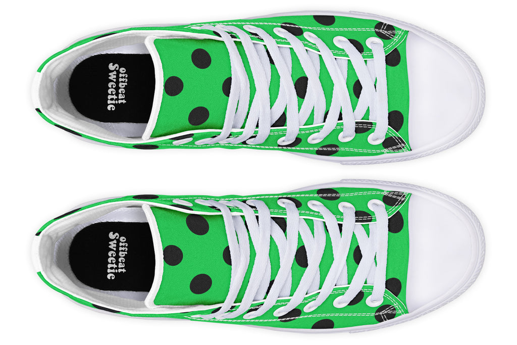 Lucky Green Polka Dot High Tops