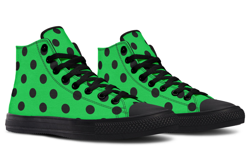 Lucky Green Polka Dot High Tops (Wide)
