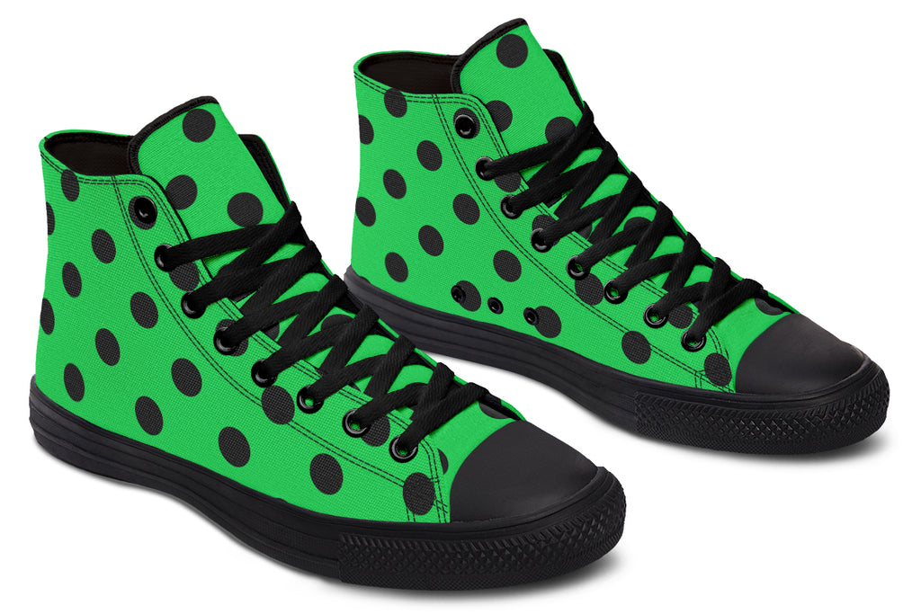 Lucky Green Polka Dot High Tops (Wide)