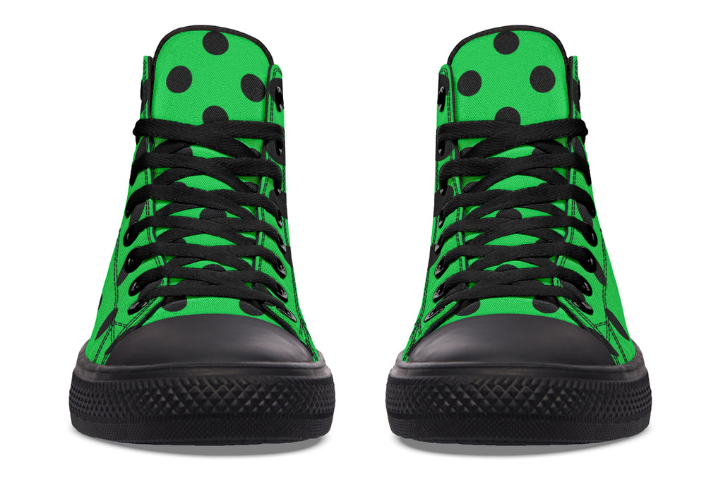 Lucky Green Polka Dot High Tops (Wide)