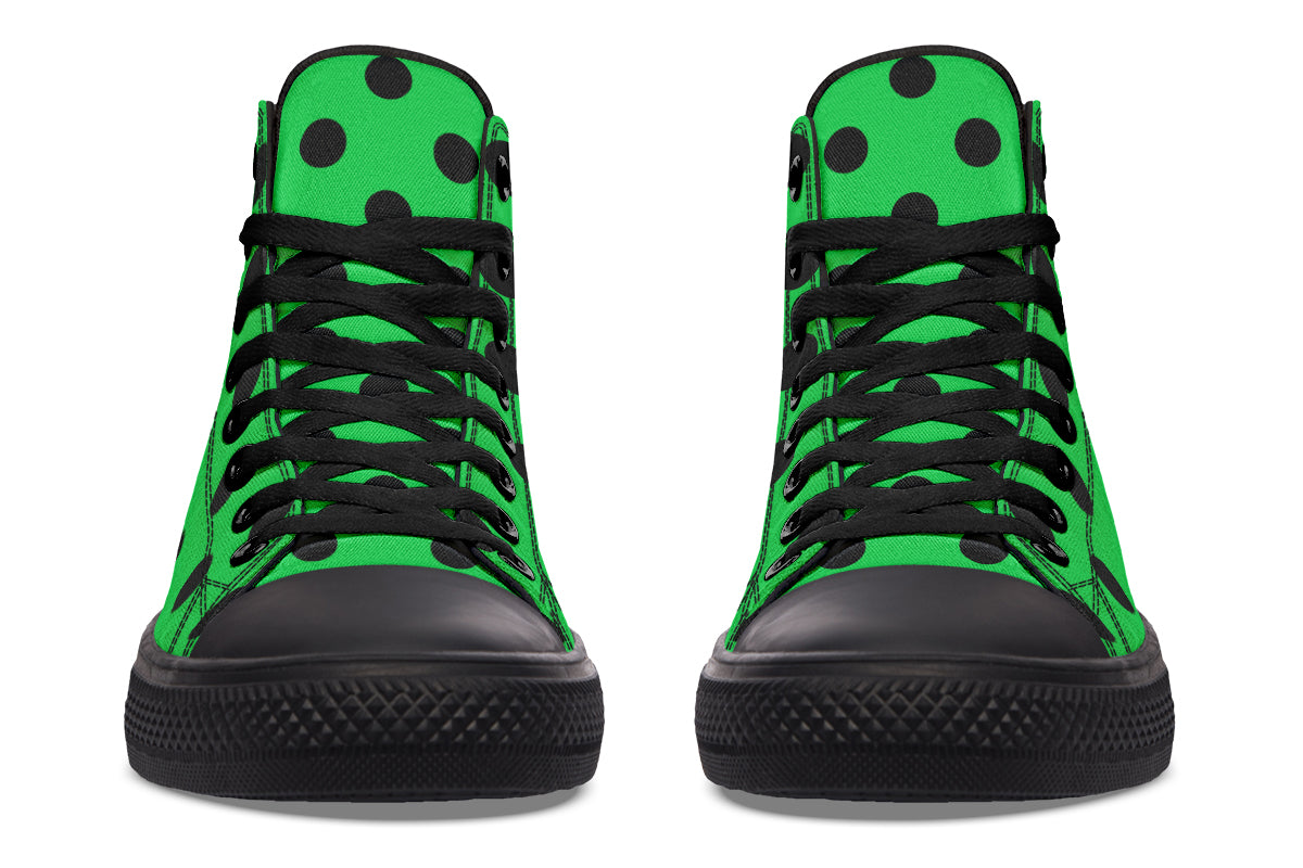 Lucky Green Polka Dot High Tops (Wide)