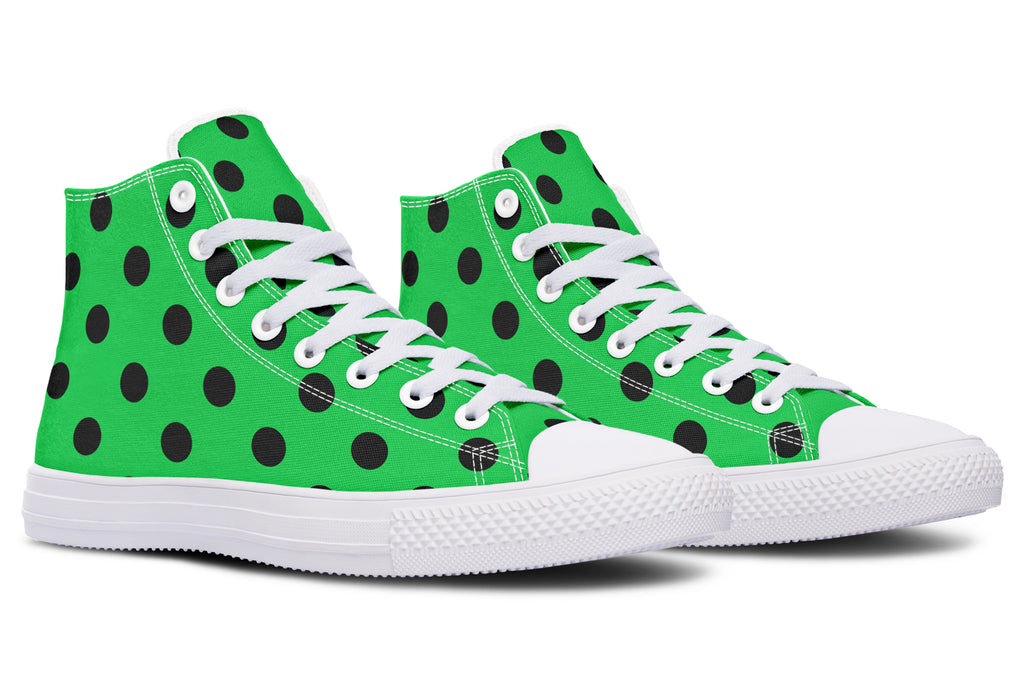 Lucky Green Polka Dot High Tops (Wide)