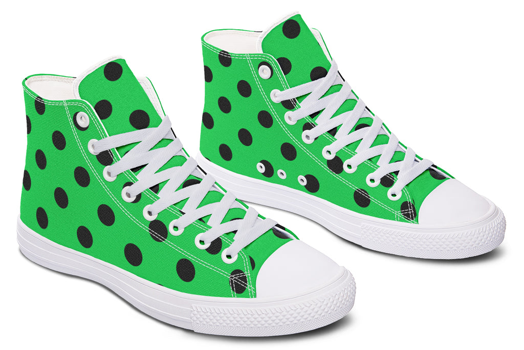 Lucky Green Polka Dot High Tops (Wide)