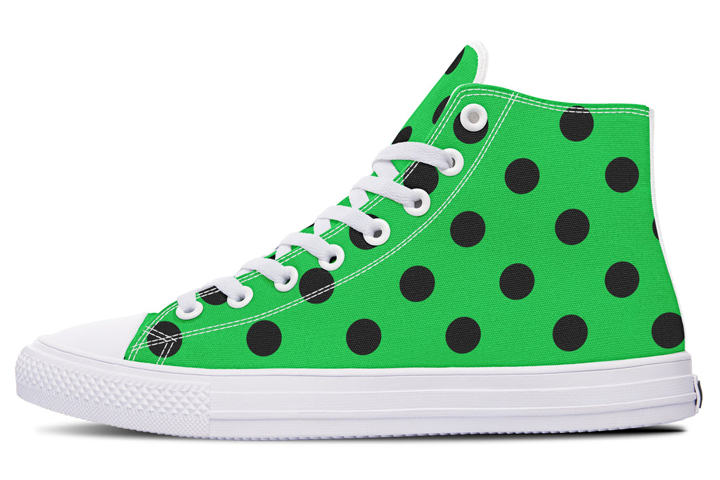 Lucky Green Polka Dot High Tops (Wide)