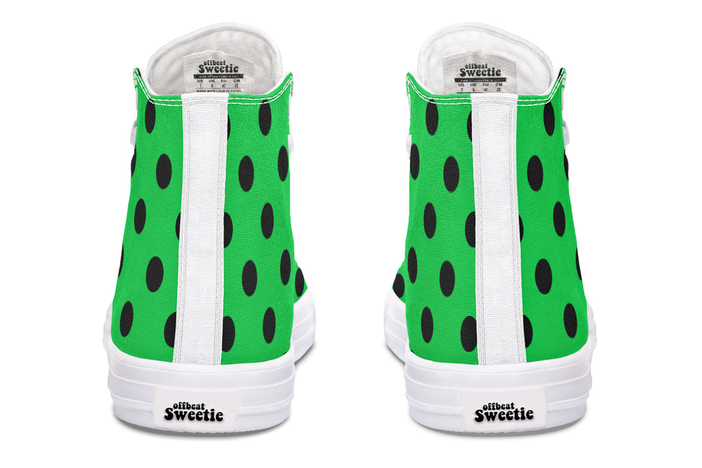Lucky Green Polka Dot High Tops (Wide)