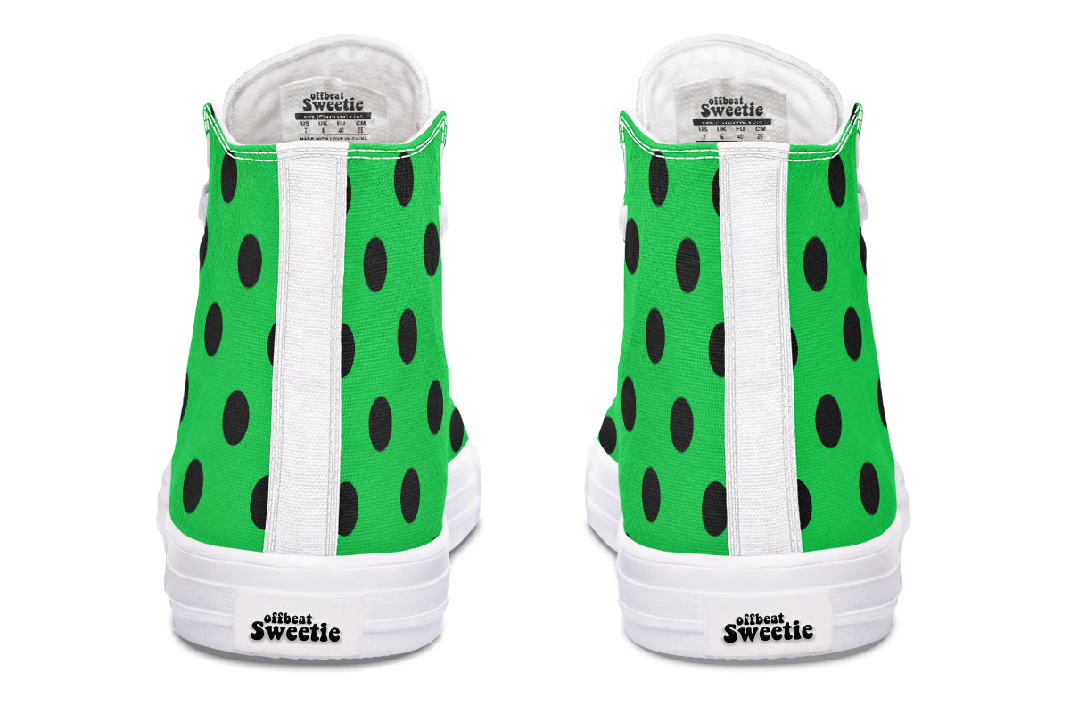 Lucky Green Polka Dot High Tops (Wide)