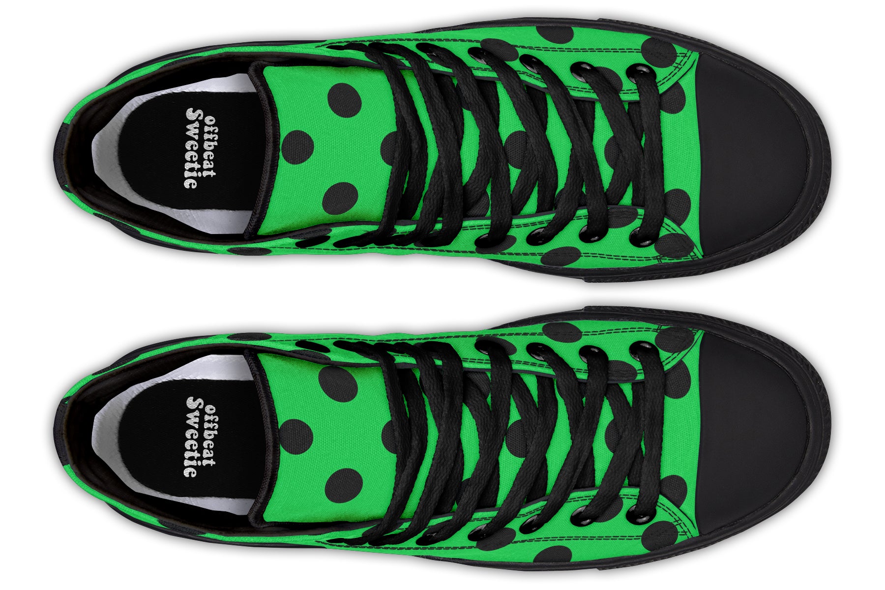 Lucky Green Polka Dot High Tops (Wide)