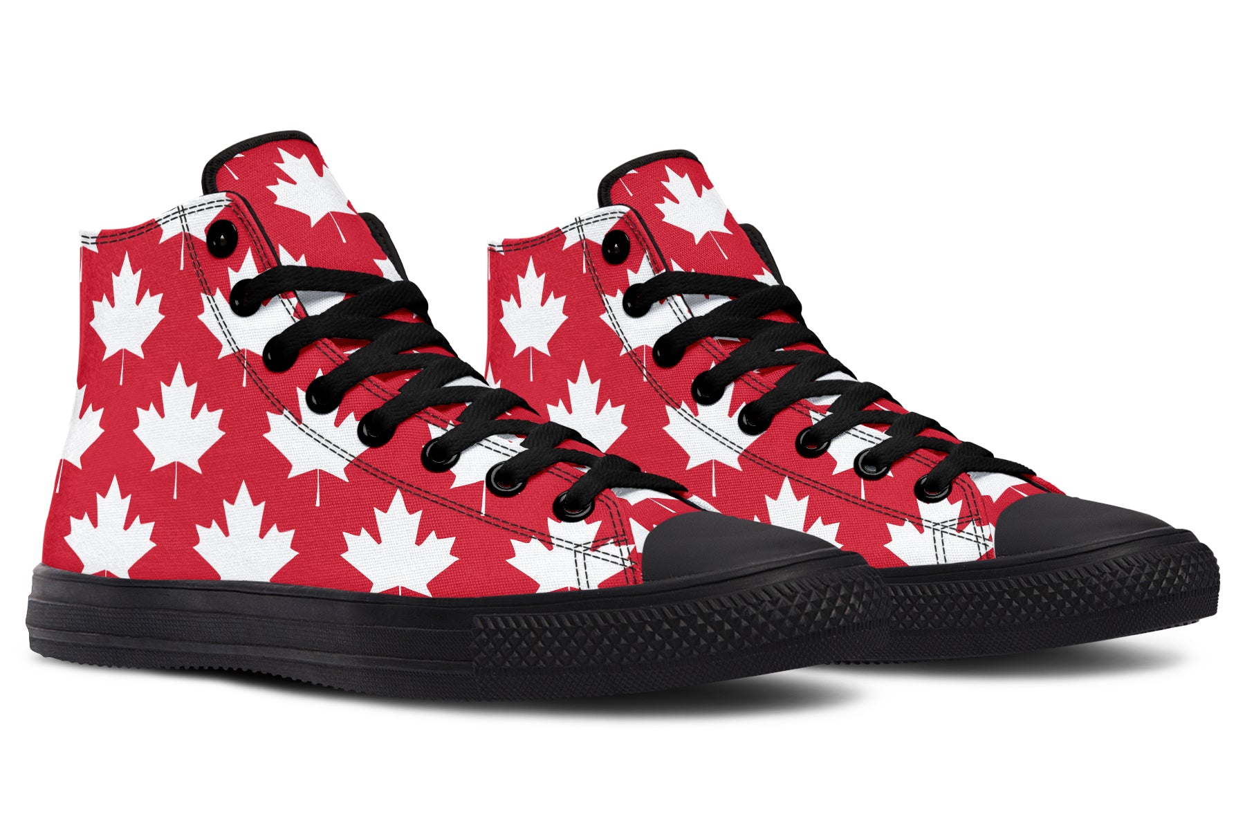 Maple Leaves Red High Tops (Wide)