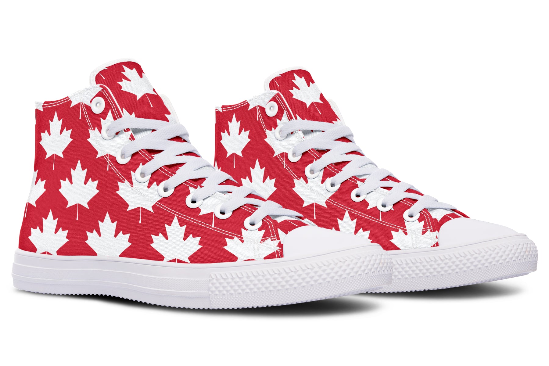 Maple Leaves Red High Tops (Wide)