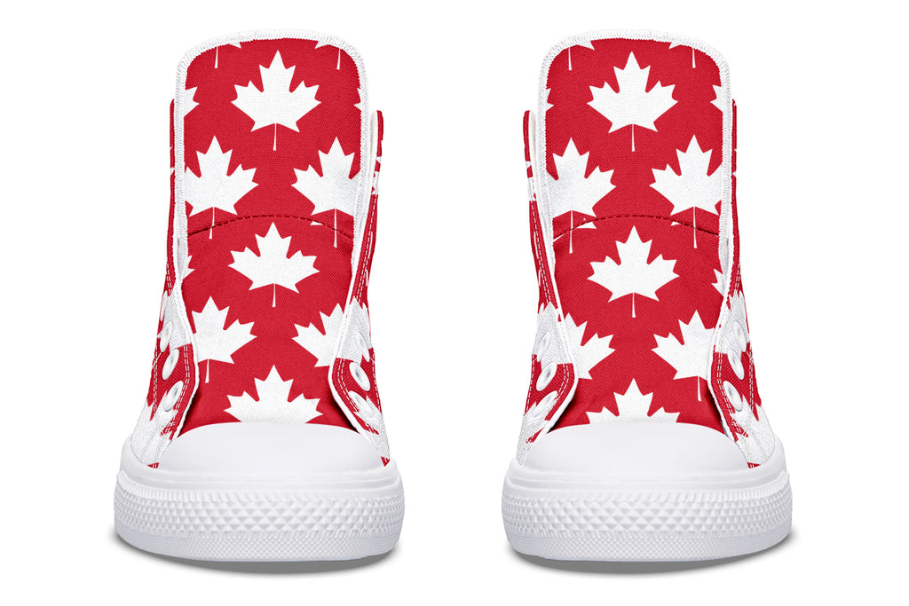 Maple Leaves Red High Tops (Wide)