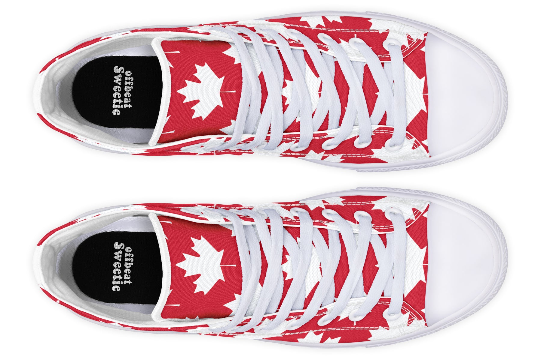 Maple Leaves Red High Tops (Wide)
