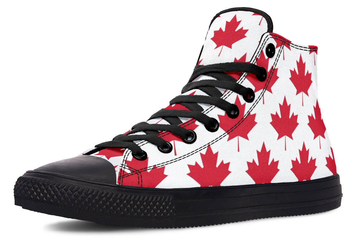 Maple Leaves White High Tops - Offbeat Sweetie