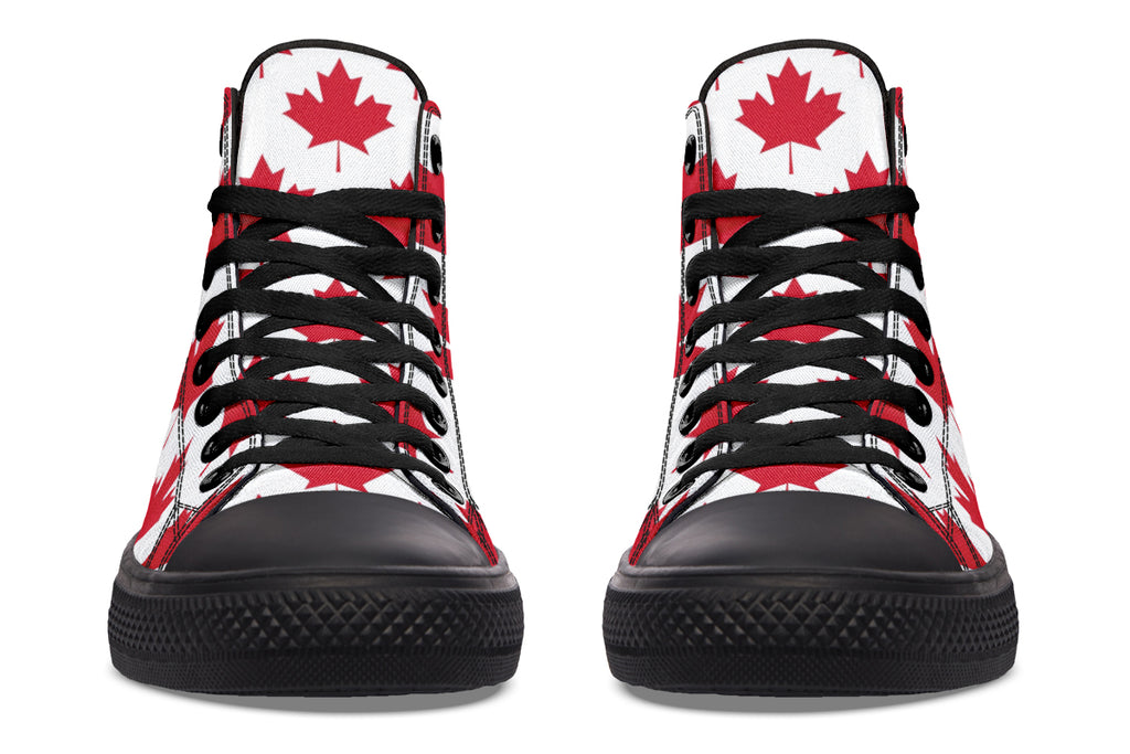Maple Leaves White High Tops - Offbeat Sweetie