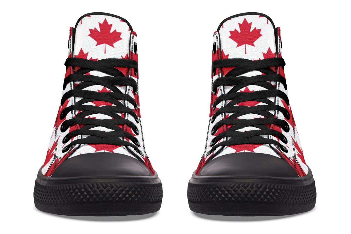 Maple Leaves White High Tops - Offbeat Sweetie