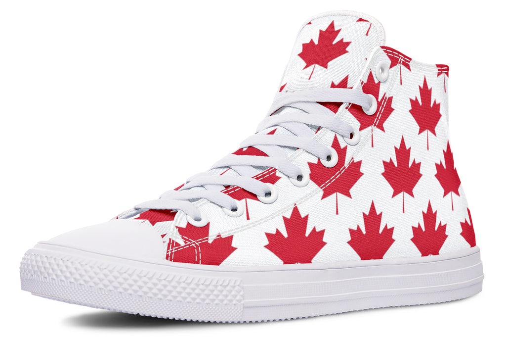 Maple Leaves White High Tops - Offbeat Sweetie