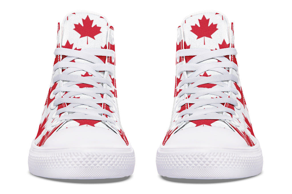 Maple Leaves White High Tops - Offbeat Sweetie