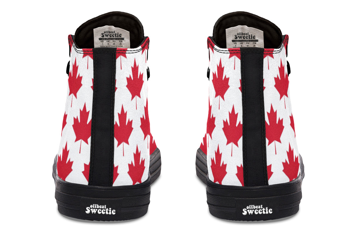 Maple Leaves White High Tops - Offbeat Sweetie