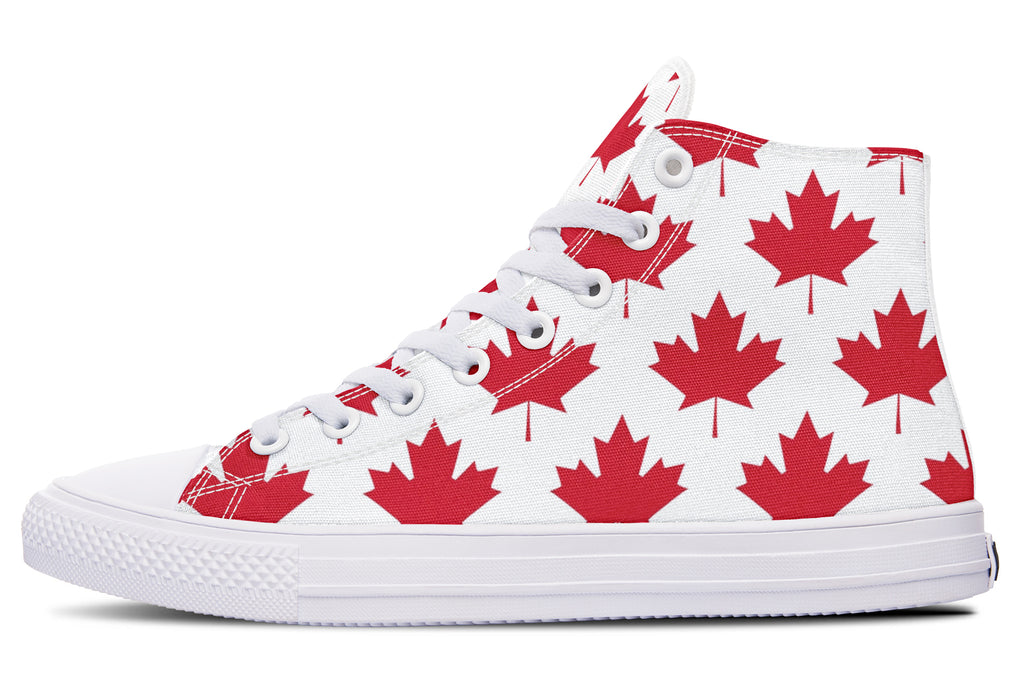Maple Leaves White High Tops - Offbeat Sweetie