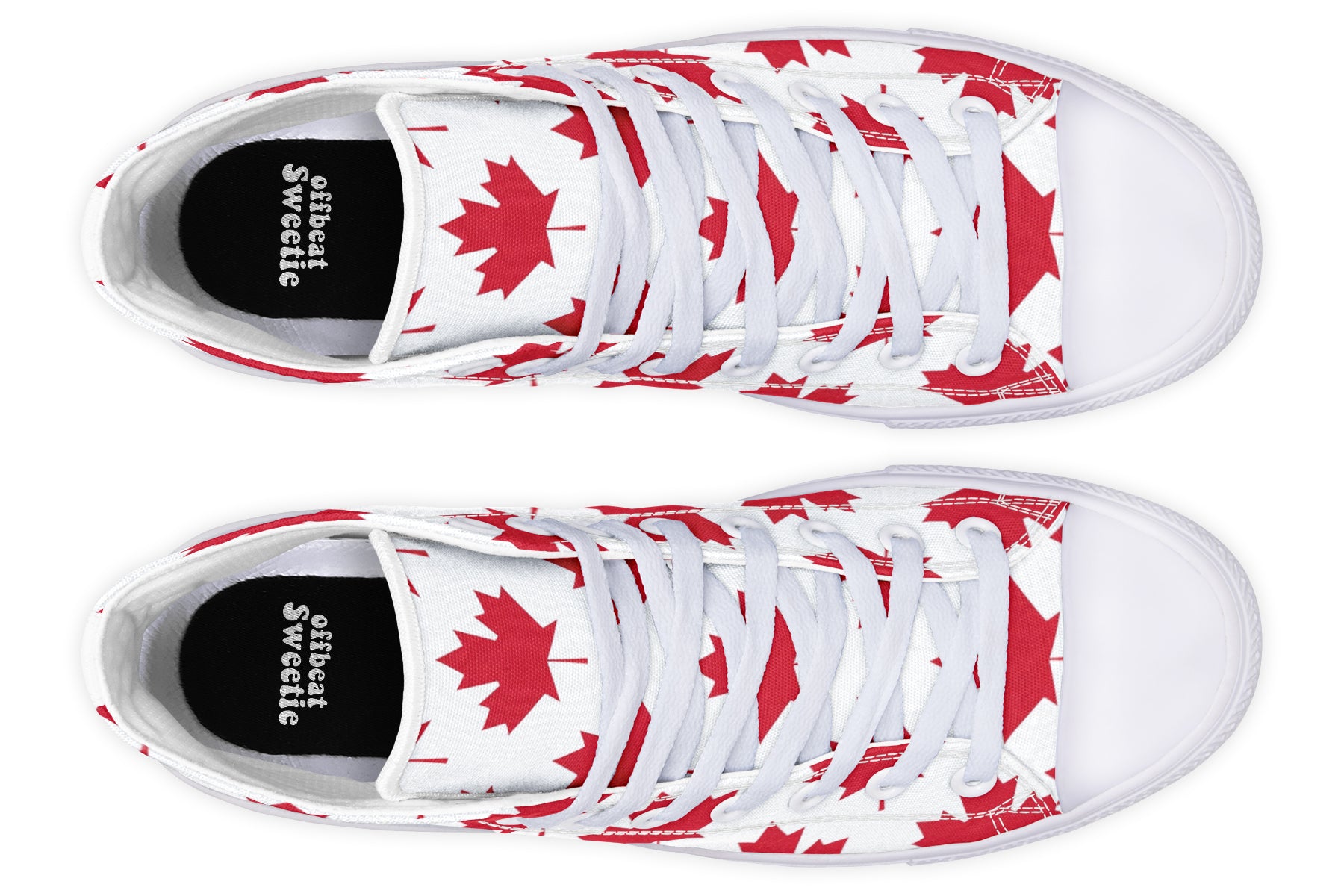 Maple Leaves White High Tops - Offbeat Sweetie